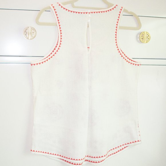 Lucky Brand Pacifica Embroidered Linen Tank Top, Medium - Picture 3 of 5